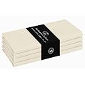 Ivory Cloth Napkins 100% Cotton 17x17 Inch, Soft Texture, Machine Washable, Colorfast, Suitable for Easter Lunch, Bridal Showers, Tea Parties, Formal Dining - Ivory Cream (Set of 4)