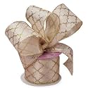 Ivory Satin Quatrefoil Decorative Ribbon - 2 1/2" x 10 Yards, Fall