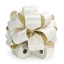Ivory Velvet Metallic Backing Christmas Tree Topper Bow 11" with 4 Ribbon Streamers x 3 Yards Long Each for Holidy Elegant Fancy Home Décor Indoor