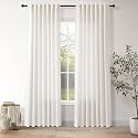 Ivory White Linen Back Tab Curtains 84