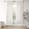 Ivory White Semi Sheer Linen Curtains 72