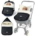 Ivywind Winter Car Seat Cover with Convertible Hood for Baby, Black