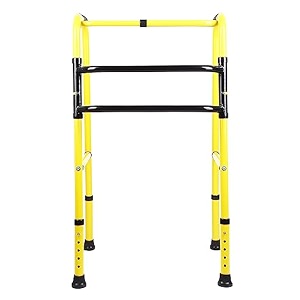 iwalk ms height adjustable amp double bar folding walker for adults senior citizens and injured  heavy duty  made in india dual silver-black