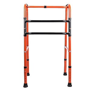iwalk ms height adjustable amp double bar folding walker for adults senior citizens and injured  heavy duty  made in india dual silver-black