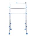 iWalk MS Height Adjustable & Double Bar Folding Walker for Adults, Senior Citizens and Injured | Heavy Duty | Made in India (Dual Silver-Black)
