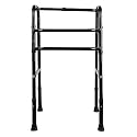 iWalk MS Height Adjustable & Double Bar Folding Walker for Adults, Senior Citizens and Injured | Heavy Duty | Made in India (Dual Silver-Black)
