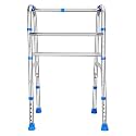 iWalk MS Height Adjustable &amp; Double Bar Folding Walker for Adults, Old people, Senior Citizens and Injured | Heavy Duty | Made in India (Mirror Chrome)