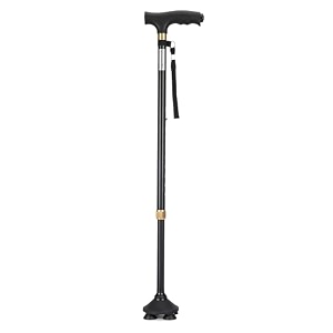 iwalk torchled walking stick for old people adult menwomen patients amp physically challenged with adjustable height strong aluminium body black black torchbs