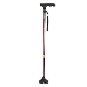 iwalk torchled walking stick for old people adult menwomen patients amp physically challenged with adjustable height strong aluminium body black wine torchbs