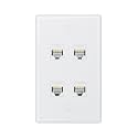 iwillink 1-Pack Cat6 Ethernet Wall Plate, 4-Port RJ45 Wall Plate, White