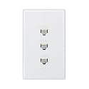 iwillink 1-Pack Cat6 Ethernet Wall Plate, 3-Port RJ45 Wall Plate, White