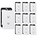 iwillink 10-Pack Cat6 Ethernet Wall Plate, 2-Port Keystone+Bracket, White