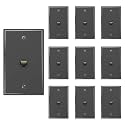 iwillink 10-Pack Cat6 Ethernet Wall Plate, 1-Port RJ45 Wall Plate, Black