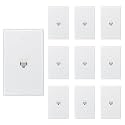 iwillink 10-Pack Cat6 Ethernet Wall Plate, 1-Port RJ45 Wall Plate, White