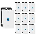 iwillink 10-Pack Cat6 Ethernet Wall Plate, 1-Port Keystone+Bracket, Blue