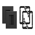 iwillink 2-Pack Brush Wall Plate with Low Voltage Mounting Bracket, Black