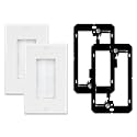 iwillink 2-Pack Brush Wall Plate with Low Voltage Mounting Bracket, White