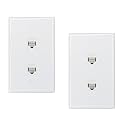 iwillink 2-Pack Cat6 Ethernet Wall Plate, 2-Port RJ45 Wall Plate, White