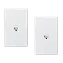 iwillink 2-Pack Cat6 Ethernet Wall Plate, 1-Port RJ45 Wall Plate, White
