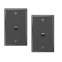 iwillink 2-Pack Cat6 Ethernet Wall Plate, 1-Port RJ45 Wall Plate, Black