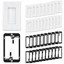 iwillink 20-Pack Brush Wall Plate with Low Voltage Mounting Bracket, White
