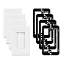 iwillink 4-Pack Brush Wall Plate with Low Voltage Mounting Bracket, White