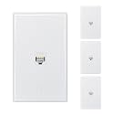 iwillink 4-Pack Cat6 Ethernet Wall Plate, 1-Port RJ45 Wall Plate, White