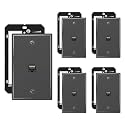 iwillink 5-Pack Cat6 Ethernet Wall Plate, 1-Port Keystone+Bracket, Black