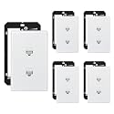 iwillink 5-Pack Cat6 Ethernet Wall Plate, 2-Port Keystone+Bracket, White