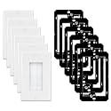 iwillink 6-Pack Brush Wall Plate with Low Voltage Mounting Bracket, White