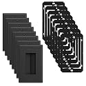 iwillink 8-Pack Brush Wall Plate with Low Voltage Mounting Bracket, Black
