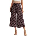 IWOLLENCE Women Flowy Loose Wide Leg Pant Summer Beach Casual Trousers high Waist Adjustable Knot Business Work Casual Pants