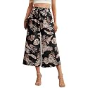 IWOLLENCE Women Flowy Loose Wide Leg Pant Summer Beach Casual Trousers high Waist Adjustable Knot Business Work Casual Pants