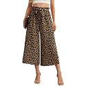 IWOLLENCE Women Flowy Loose Wide Leg Pant Summer Beach Casual Trousers high Waist Adjustable Knot Business Work Casual Pants