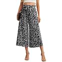 IWOLLENCE Women Flowy Loose Wide Leg Pant Summer Beach Casual Trousers high Waist Adjustable Knot Business Work Casual Pants