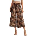IWOLLENCE Women Flowy Loose Wide Leg Pant Summer Beach Casual Trousers high Waist Adjustable Knot Business Work Casual Pants