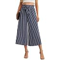 IWOLLENCE Women Flowy Loose Wide Leg Pant Summer Beach Casual Trousers high Waist Adjustable Knot Business Work Casual Pants