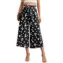 IWOLLENCE Women Flowy Loose Wide Leg Pant Summer Beach Casual Trousers high Waist Adjustable Knot Business Work Casual Pants