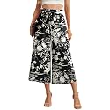 IWOLLENCE Women Flowy Loose Wide Leg Pant Summer Beach Casual Trousers high Waist Adjustable Knot Business Work Casual Pants