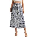 IWOLLENCE Women Flowy Loose Wide Leg Pant Summer Beach Casual Trousers high Waist Adjustable Knot Business Work Casual Pants