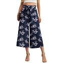 IWOLLENCE Women Flowy Loose Wide Leg Pant Summer Beach Casual Trousers high Waist Adjustable Knot Business Work Casual Pants