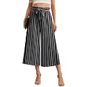 IWOLLENCE Women Flowy Loose Wide Leg Pant Summer Beach Casual Trousers high Waist Adjustable Knot Business Work Casual Pants