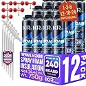 ixirpro Spray Foam Insulation Can (12 x 26.46 oz. / 750 g) Expanding Foam Sealant, Spray Insulation, Closed Cell Spray Foam Insulation, High Density, Walls Ceiling Windows Doors