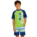 iXtreme Boys 2-Piece Rash Guard Swim Set Short Sleeve Shirt &amp; Trunks