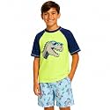 iXtreme Boys 2-Piece Rash Guard Swim Set Short Sleeve Shirt &amp; Trunks
