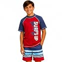 iXtreme Boys 2-Piece Rash Guard Swim Set Short Sleeve Shirt &amp; Trunks