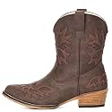 IXU Cowboy Boots for Women Ankle Cowgirl Boots Western Embroidered Booties