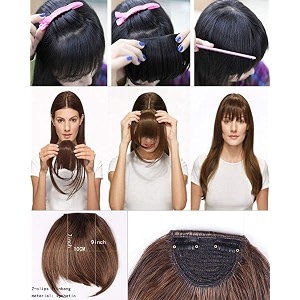 iyaan front hair bangs fringe for women 25 grams pack of 1 clip on black