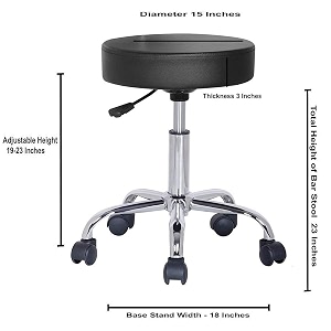 iyb height-adjustable revolving stool black set of 2 pcs