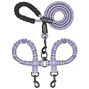 iYoShop Double Dog Leash, 360° Swivel, No Tangle, Large, Lavender